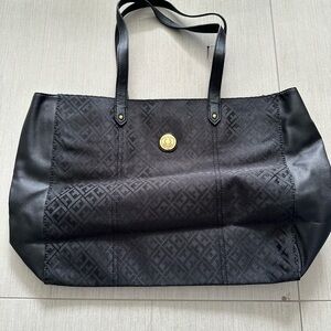 Tommy Hilfiger Black Patterned Tote